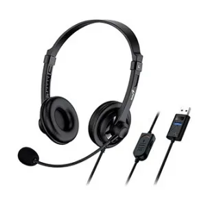 Genius HS-230U, sluchátka s mikrofonem, drátová, černá, USB