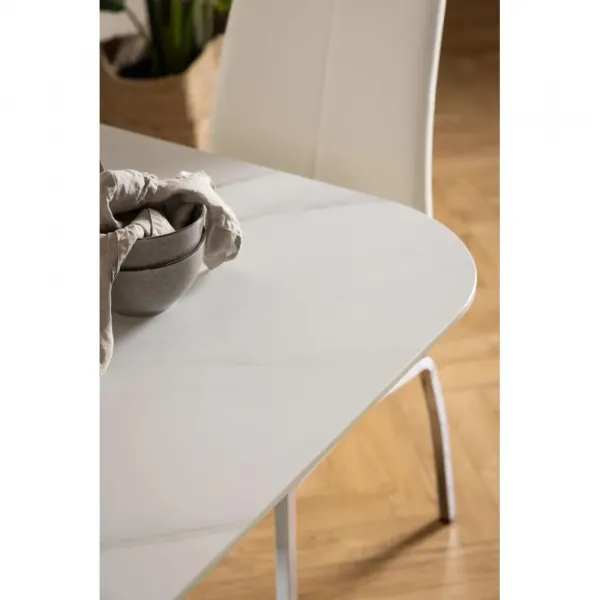 Actona Jídelní stůl MALTA 90 cm bílý mramor