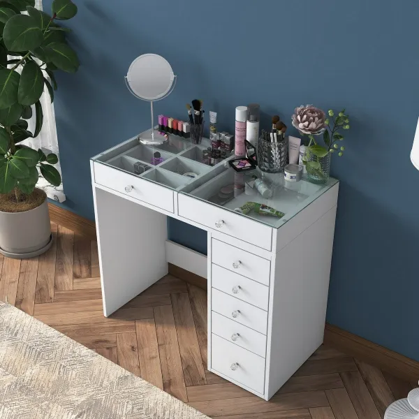 Kalune Design Toaletní stolek Melissa 02 bílý/čirý
