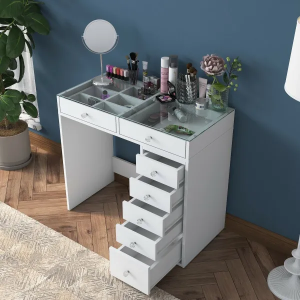 Kalune Design Toaletní stolek Melissa 02 bílý/čirý