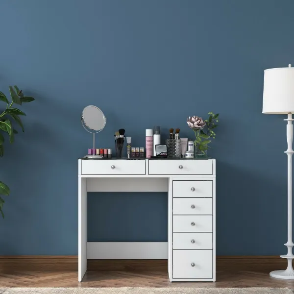 Kalune Design Toaletní stolek Melissa 02 bílý/čirý