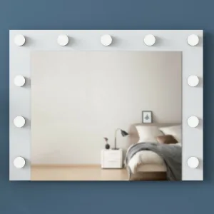 Kalune Design Toaletní stolek Melissa 03 s LED zrcadlem bílý/čirý