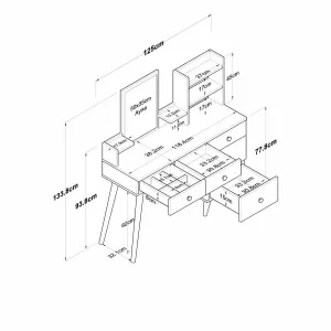 Kalune Design Toaletní stolek Margot 01 bílý