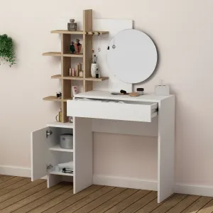Toaletný stolík Mup White and Oak