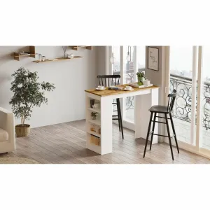 Kalune Design Barový stůl ST1 120 cm borovice Atlantic/bílý