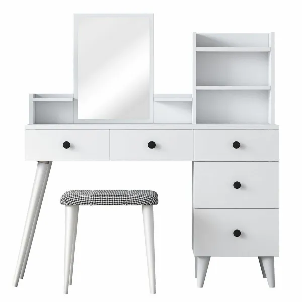 Kalune Design Toaletní stolek Margot 01 se stoličkou bílý