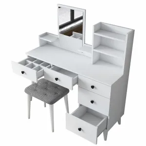 Kalune Design Toaletní stolek Margot 01 se stoličkou bílý