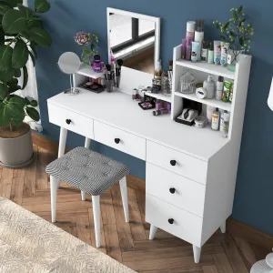 Kalune Design Toaletní stolek Margot 01 se stoličkou bílý