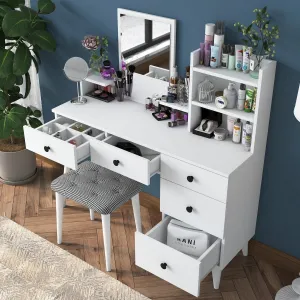 Kalune Design Toaletní stolek Margot 01 se stoličkou bílý
