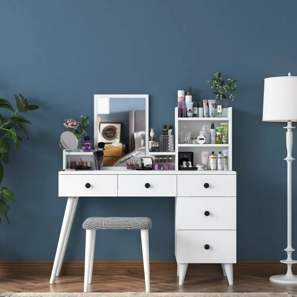 Kalune Design Toaletní stolek Margot 01 se stoličkou bílý