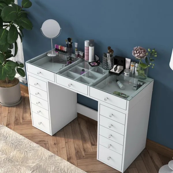 Kalune Design Toaletní stolek Melissa 01 bílý/čirý