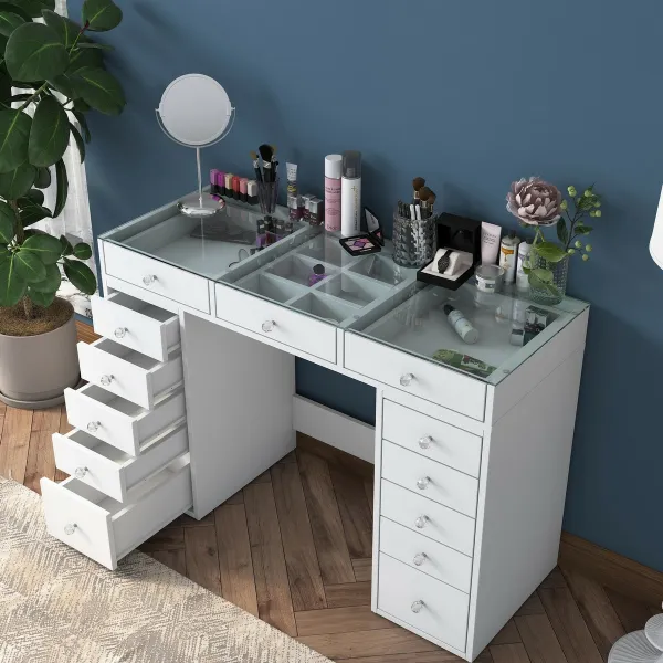 Kalune Design Toaletní stolek Melissa 01 bílý/čirý