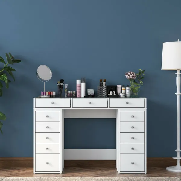 Kalune Design Toaletní stolek Melissa 01 bílý/čirý