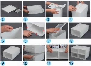 Úložné boxy na topánky OSLO čierne (10 ks)