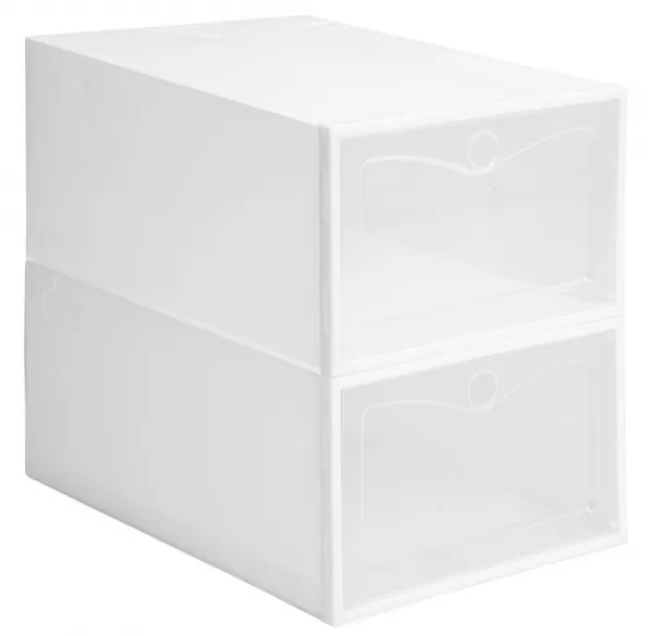 Úložné boxy na topánky OSLO biele (10 ks)