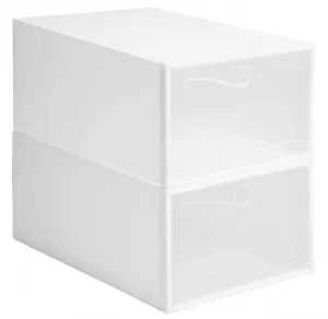 Úložné boxy na topánky OSLO biele (10 ks)