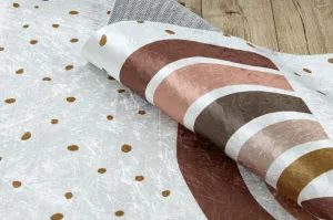 Detský koberec protišmykový BAMBINO 46960 dúha, biely / hnedý