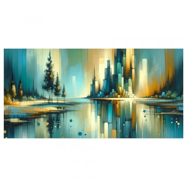 Obraz moderné panoráma s jazerom