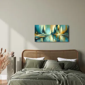 Obraz moderné panoráma s jazerom