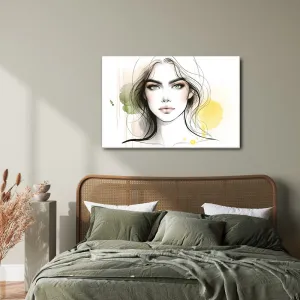 Obraz pôvabná tvár s akvarelom