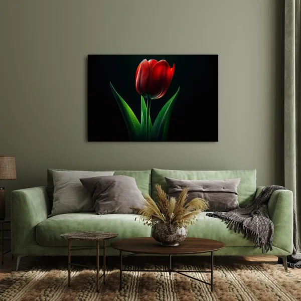 Obraz červená tulipánová elegancia