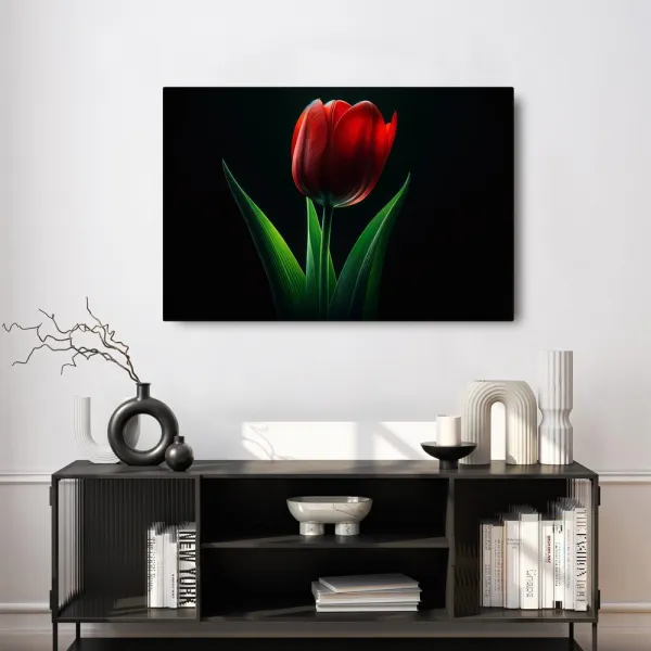 Obraz červená tulipánová elegancia