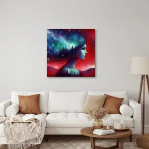 Obraz snová galaxia a silueta