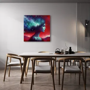 Obraz snová galaxia a silueta