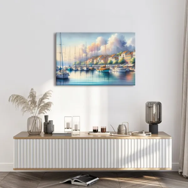Obraz pokojná marina za úsvitu