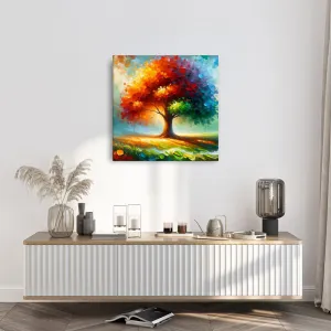 Obraz farebný strom života na lúke