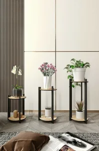 Stojan na kvety Flower Desk Round - Oak