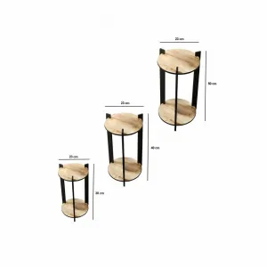 Stojan na kvety Flower Desk Round - Oak