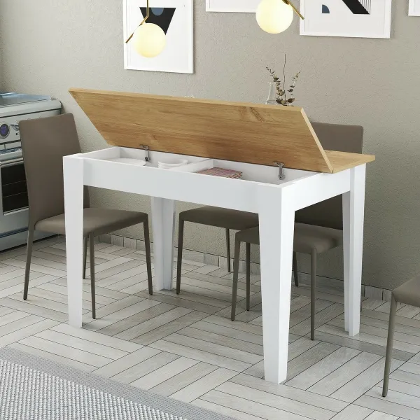 Kuchynský stôl Kiev 512 - White, Oak