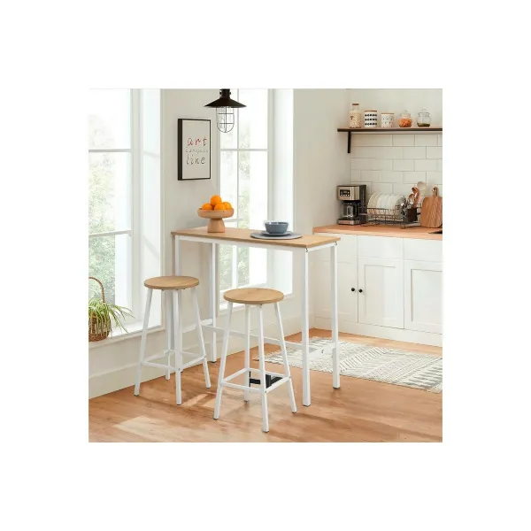 Bar Table & Stool Set (3 Pieces) Mola Set 100 - Karina White