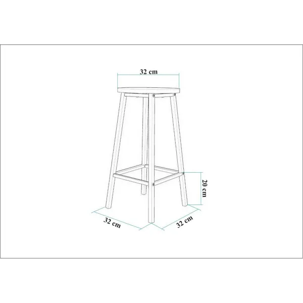 Bar Table & Stool Set (3 Pieces) Mola Set 100 - Karina White