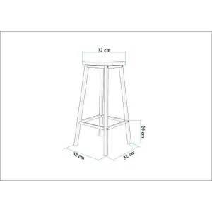 Bar Table & Stool Set (3 Pieces) Mola Set 100 - Karina White