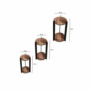 Stojan na kvety Flower Desk Round - Walnut