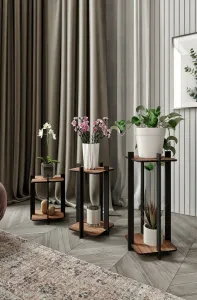 Stojan na kvety Flower Desk Square - Walnut