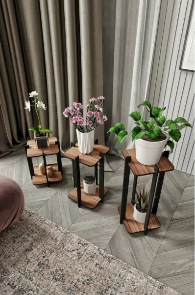 Stojan na kvety Flower Desk Square - Walnut