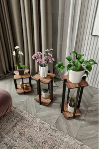 Stojan na kvety Flower Desk Square - Walnut