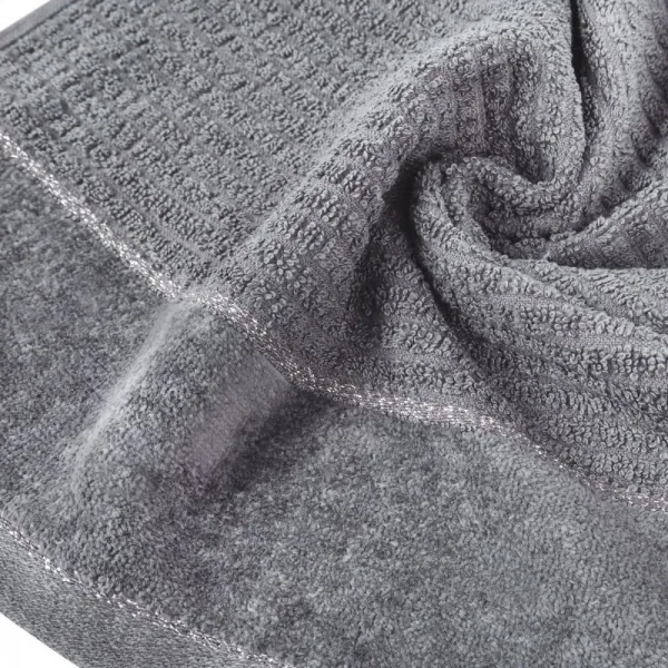 BavlnenáosuškaGLORYvtmavosivejfarbesvelúrovýmokrajomprešitálesklouniťouŠírka:50cm|Dĺžka:90cm