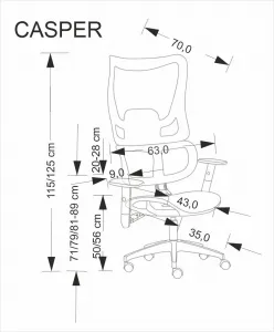 HALMAR Kancelárska stolička Casper čierna