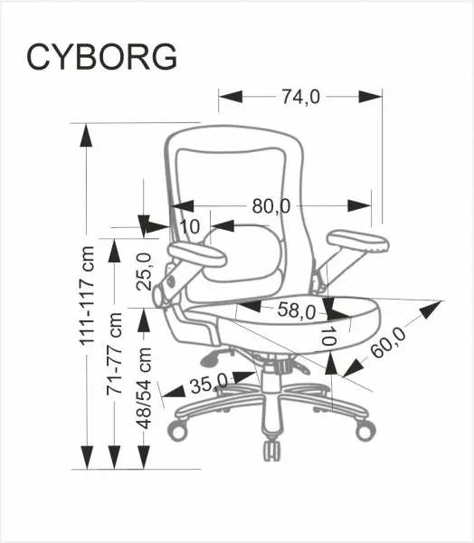 HALMAR Kancelářská židle Cyborg černá