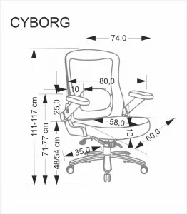 HALMAR Kancelářská židle Cyborg černá
