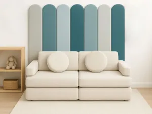 Zaoblený čalúnený panel za stenu VELVET Zvoľte farbu: Žltá, Zvoľte rozmer: 20x60 cm, Uchytenie na stenu: So samolepiacim suchým zipsom