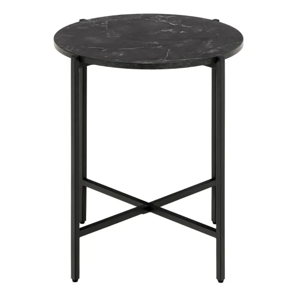 Actona Odkladací stolík Lamoine 40 cm čierny/čierny mramor
