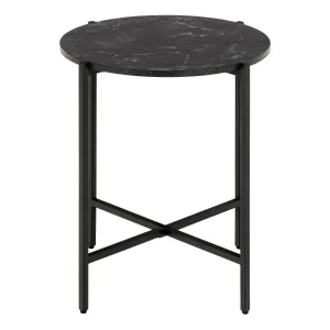Actona Odkladací stolík Lamoine 40 cm čierny/čierny mramor