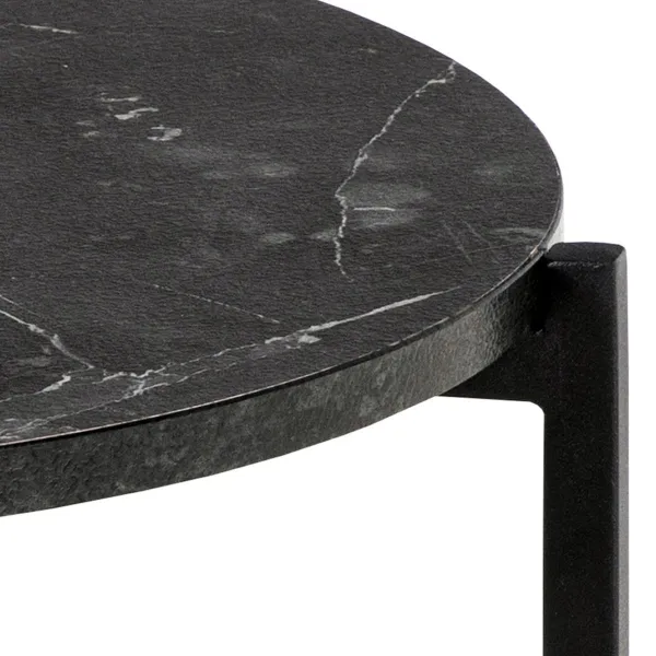Actona Odkladací stolík Lamoine 40 cm čierny/čierny mramor