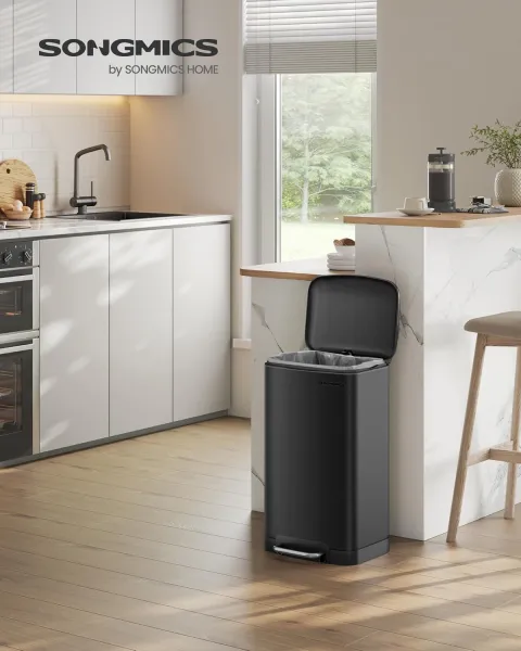 SONGMICS Odpadkový kôš s vekom IRIS 30 l čierny II