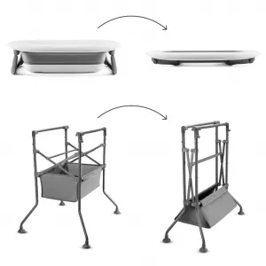 Prebaľovací pultík s vaničkou Kinderkraft Bubbly Grey